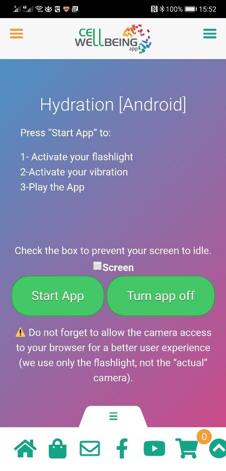 Screenshot of Hydration App